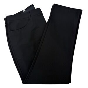 RHOBACK Mens 38x30 Delta Performance Pants Black Chino Tech Flat Front Athletic